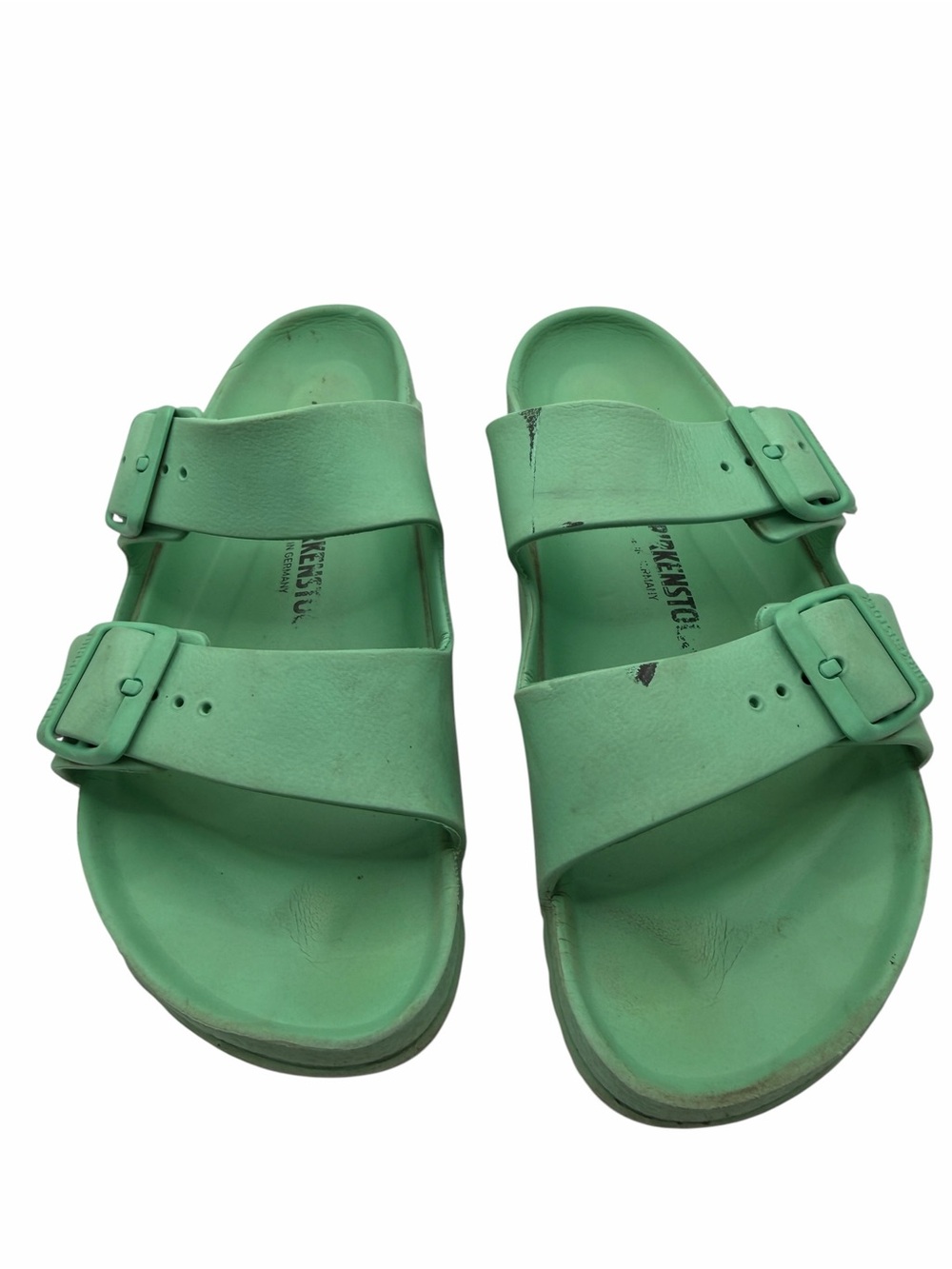 Birkenstock EVA Two-Buckle Slide Sandals in Mint Green - Size 39